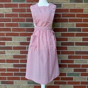 Vintage Angelica Candy Striper Red White Hospital Uniform Pinafore Dress 👗